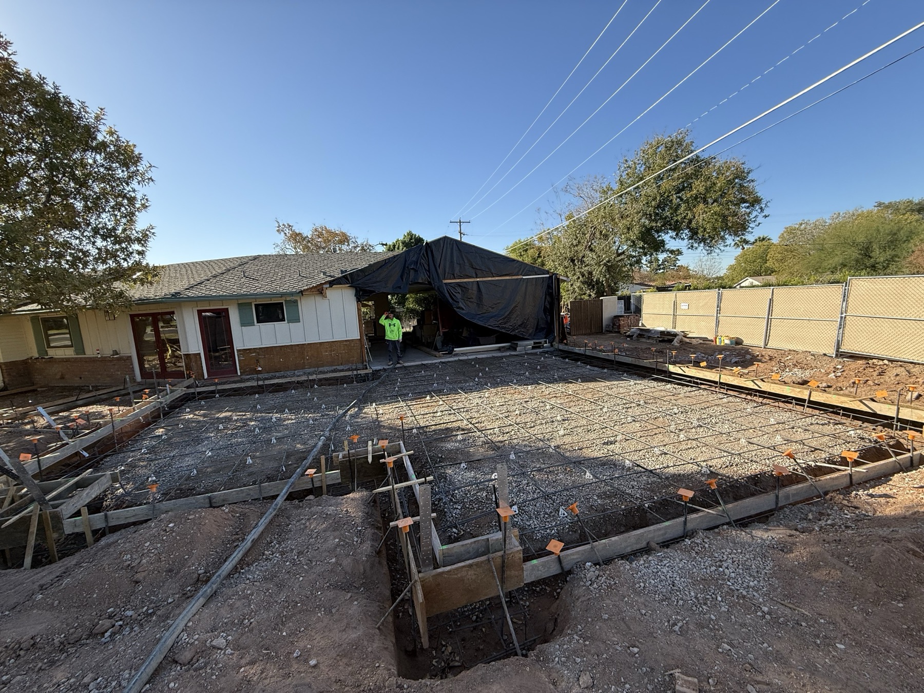 Rebar and form prep before pour
