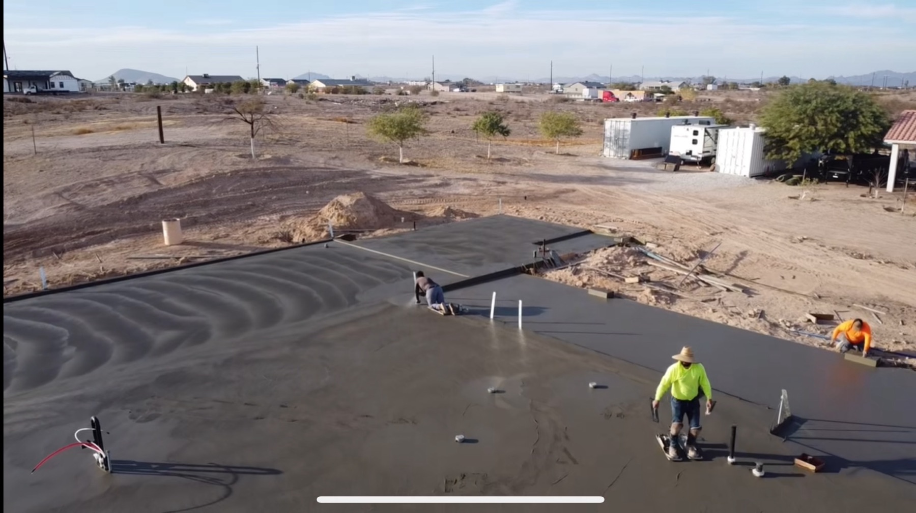 Aerial — large foundation pour